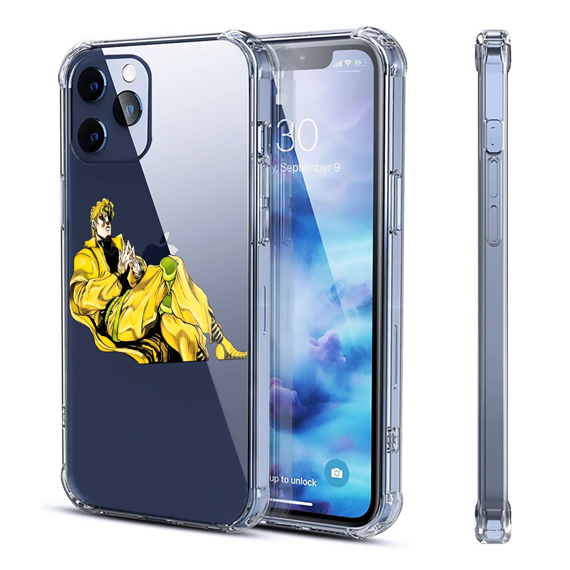 （画像用） ジョジョの奇妙な冒険 ディオ?ブランドー JoJo's Bizarre Adventure Dio Brando 【iPhone 12シリーズ対応】透明スマホケース（クリアソフトケース）